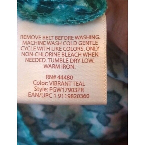 Faded Glory Midi Dress Back Cut Out, Lace Bodice Slits Teal Missing Belt Size 2X - Picture 4 of 4